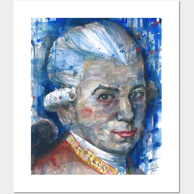 WOLFGANG AMADEUS MOZART watercolor portrait.2 Wall Art by lautir